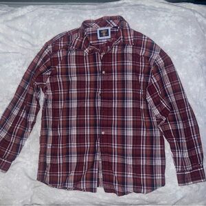 Arrow Men's Red/Blue Plaid Button Down Shirt